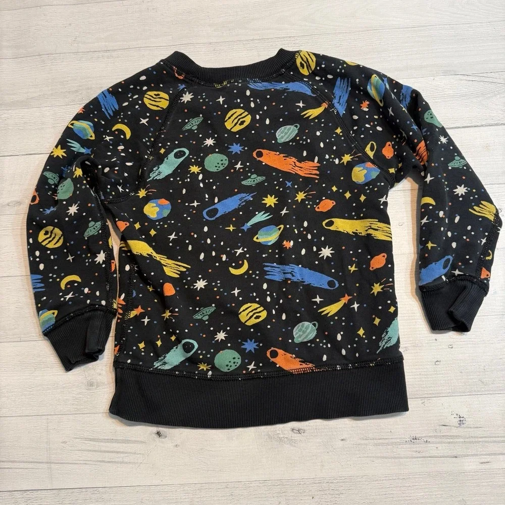Hanna‎ Andersson French terry sweatshirt and joggers solar system space 110/5